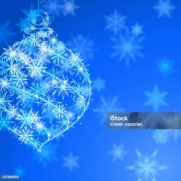 Blue Christmas Ornaments And Showflake Stock Illustration - Download Image Now - Backgrounds, Blue, Blurred Motion