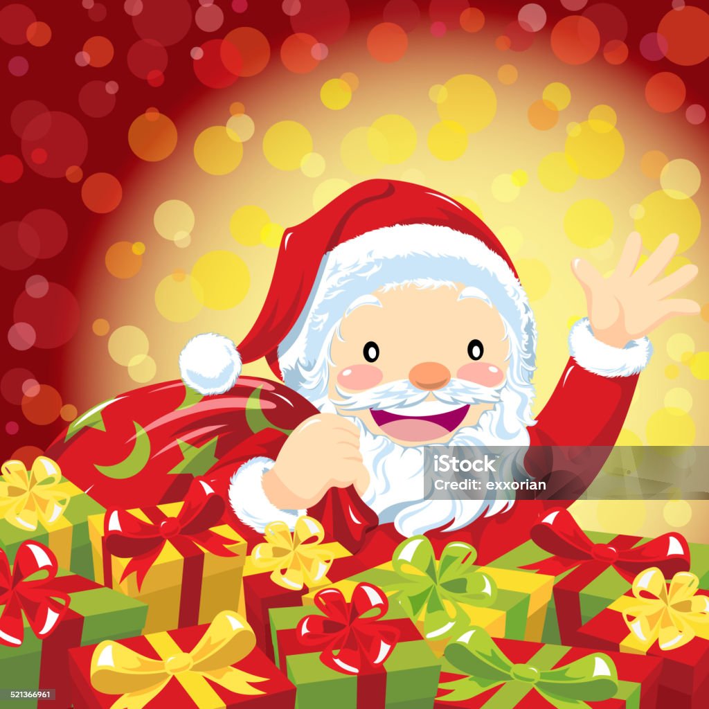 Santa Claus with Present Santa Claus with present. Bag stock vector