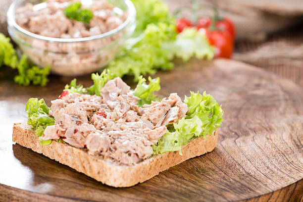 istock Slice of bread with Tuna salad 521369911
