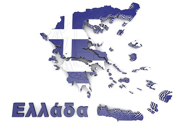 istock map illustration of Greece with flag 521370375