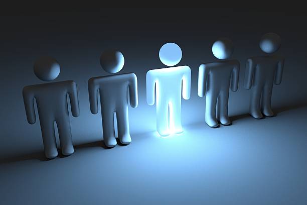 istock 3D out of the crowd concept 521372436