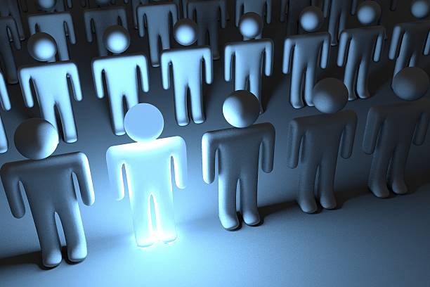 istock 3D out of the crowd concept 521372586