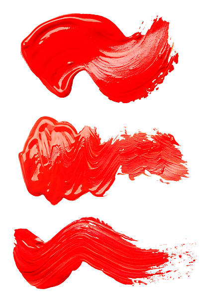 istock Set of strokes red paint 521373804