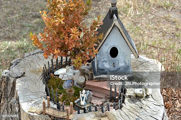 Yard Decoration Stock Photo - Download Image Now - Fairy, Yard - Grounds, Birdhouse