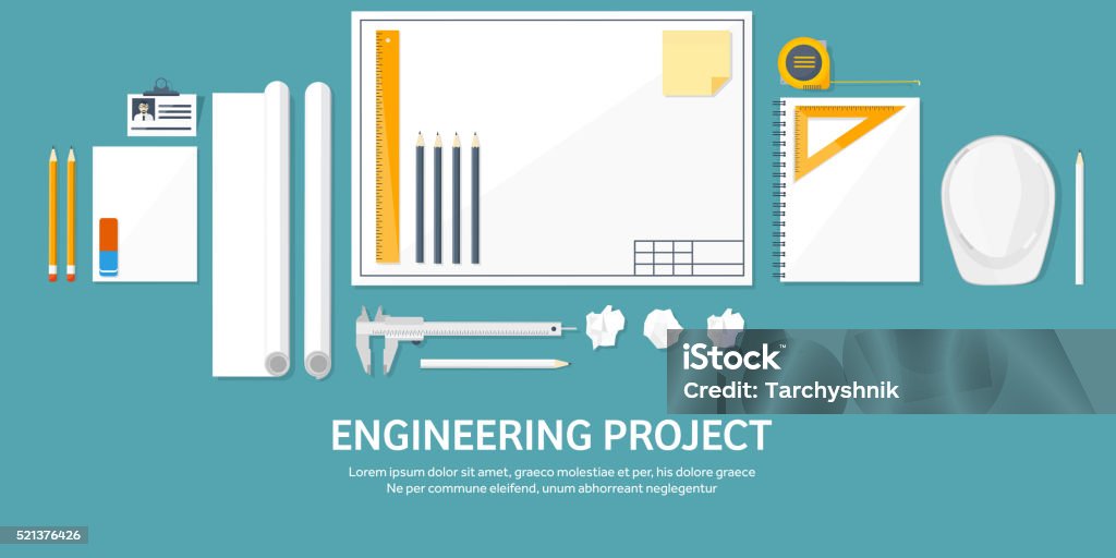 Vector Illustration Engineering And Architecture Drawing Construction ...
