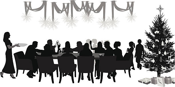 FamilyReunions family reunited for a holiday celebration black family reunion stock illustrations