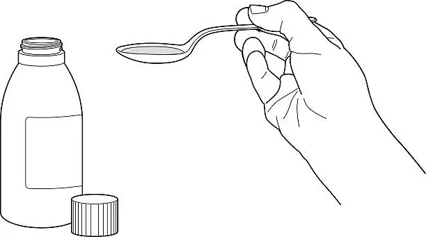 Vector illustration of Teaspoon with syrup