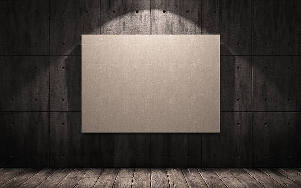 istock poster on the wall in the industrial interior. mock up 521381462