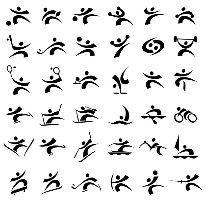 Vector collection of abstract silhouette stylized icons