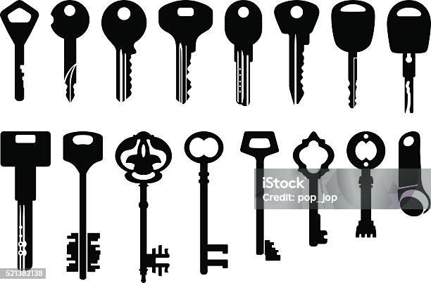 Key Icons Set Illustration Stock Illustration - Download Image Now - Key, Computer Key, Vector