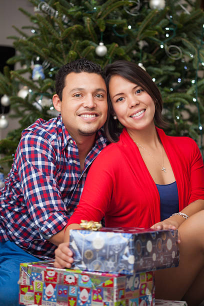 Young couple Christmas Night