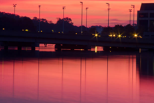 istock Pink sunset at the bridge 521384810