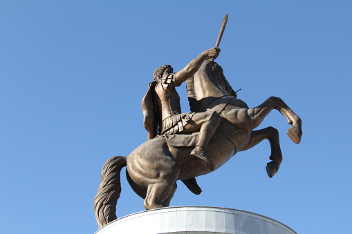 Officially called Man on a Horse, but locally called Alexander the Great, this monument stands in central Skopje, Macedonia.