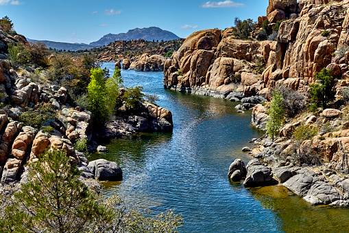 East Side of Watson Lake, Prescott, Arizona, USA situated in Boulders