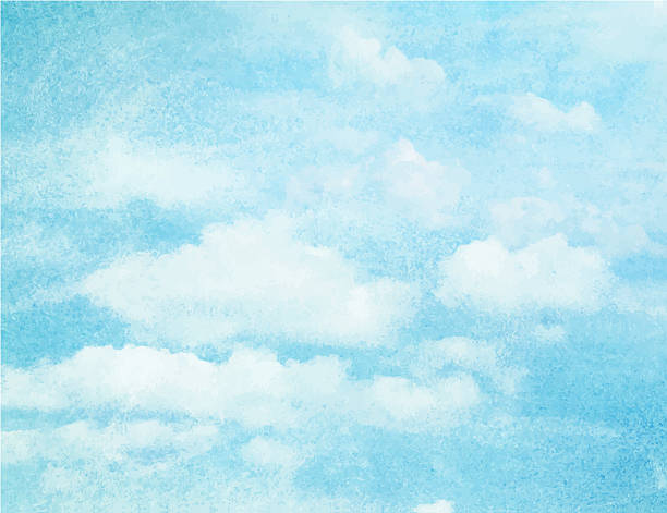 istock Blue watercolor cloud and sky. Spring, summer backgroud. 521385791