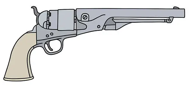 Vector illustration of Vintage american handgun