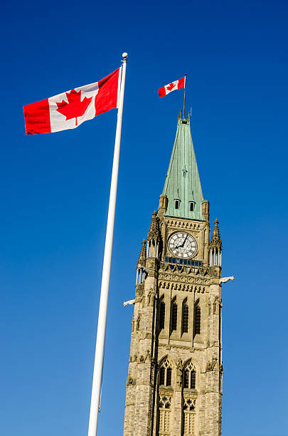 istock Close up of peace tower  in Ottawa, Canada 521387232