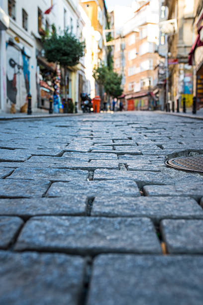 Street in Galata district in Istanbul, Turkey.