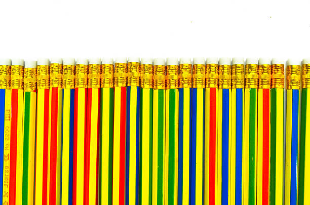 istock Colour pencils isolated on white background close up 521399907