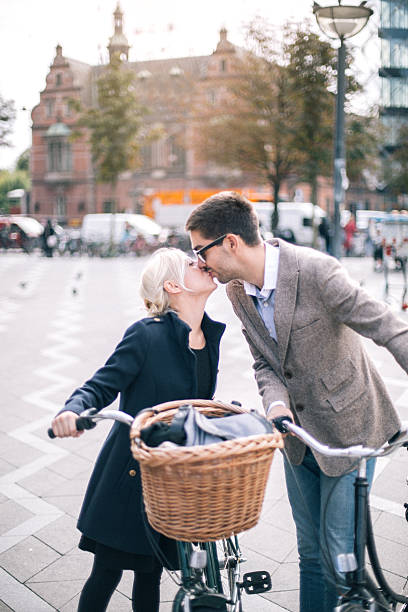 istock Romantic couple enjoying the bicycle ride 521400083