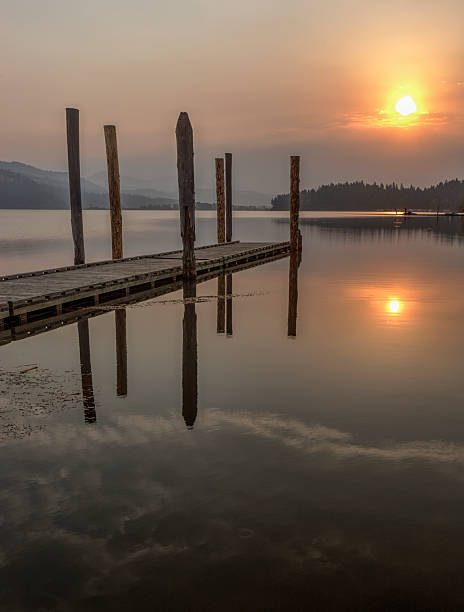 istock Warm sunrise over the lake. 521400641