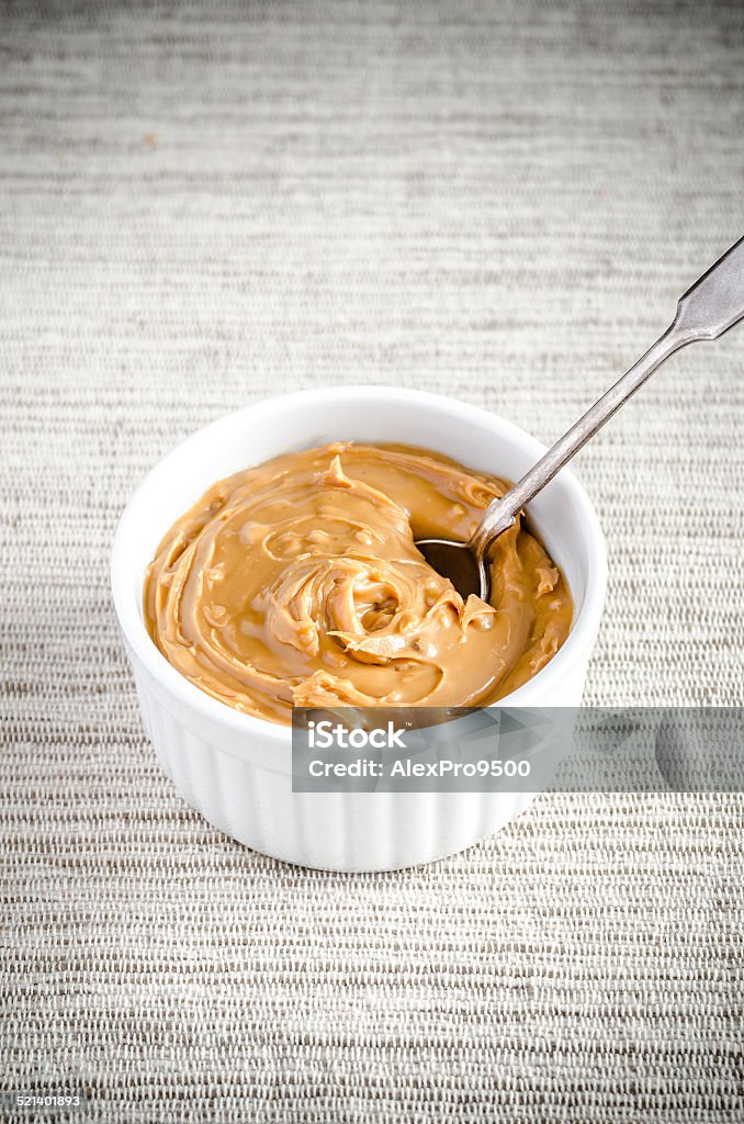 Peanut butter in a bowl American Culture Stock Photo