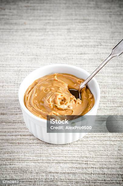 Peanut Butter In A Bowl Stock Photo - Download Image Now - American Culture, Bean, Bowl