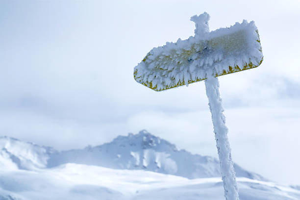 istock Warning avalanche sign in Alps mountains 521405293