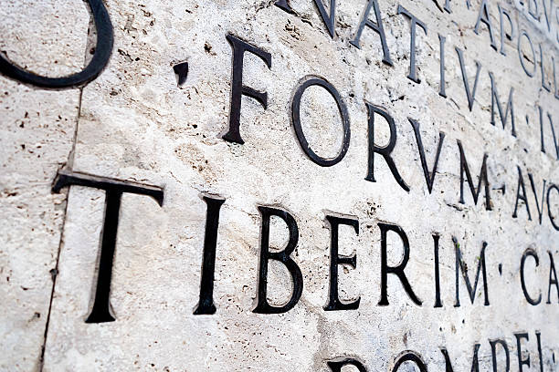 istock Latin inscription on  wall in Rome, Italy 521414585