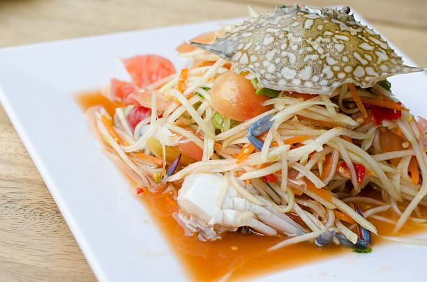 papaya salad with blue crab