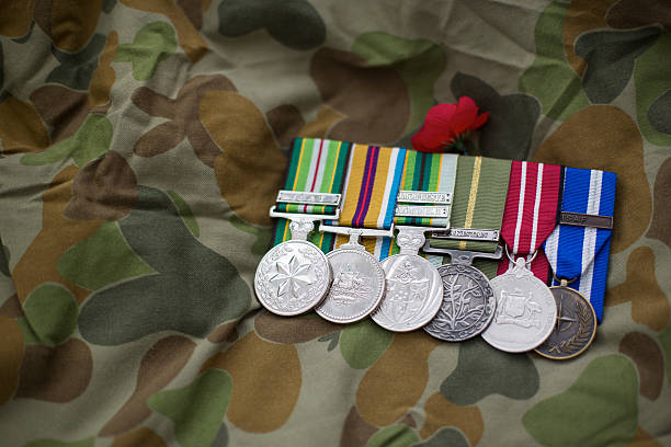 istock Australian Service Medals with red poppy 521417696