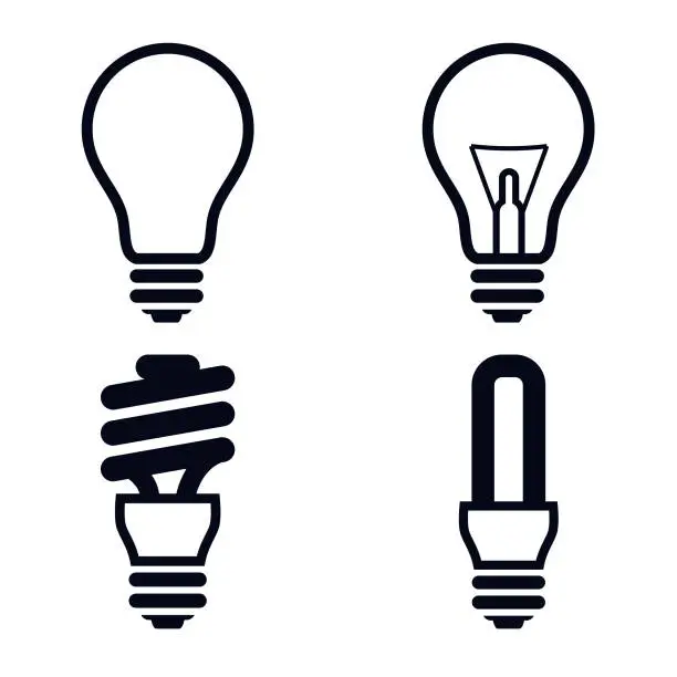 Vector illustration of Light Bulb Icons Illustration - VECTOR