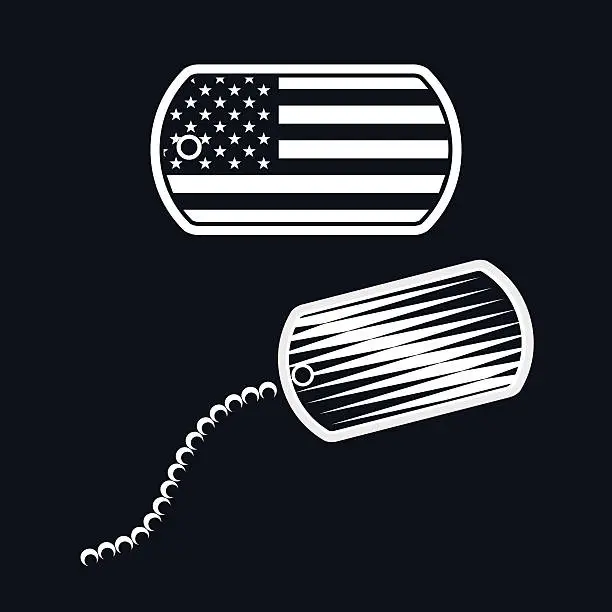 Vector illustration of American Military Dog Tag Illustration - VECTOR