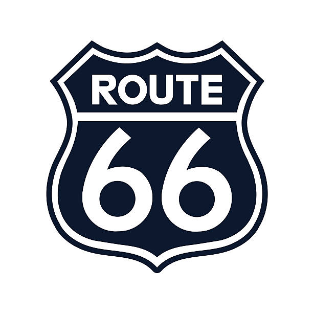Route 66 Sign Illustration - VECTOR Route 66 sign vector illustration vector Illustration route 66 stock illustrations
