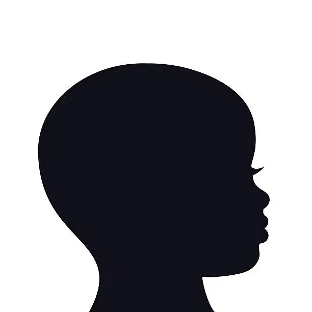 Vector illustration of Child's Head Silhouette Illustration - VECTOR