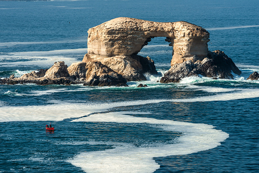 Arch Rock Formation in La Portada National Reserve is an emblem of Chilean Coast