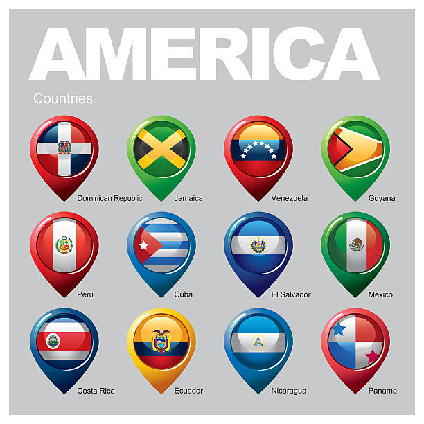 ilustrações, clipart, desenhos animados e ícones de países da américa – parte 1 - panama map flag patriotism