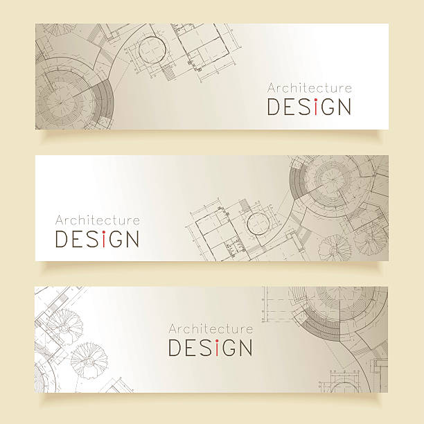 illustrazioni stock, clip art, cartoni animati e icone di tendenza di impostare di banner orizzontale con parti di dettagliata progetto. - vehicle interior construction blueprint plan