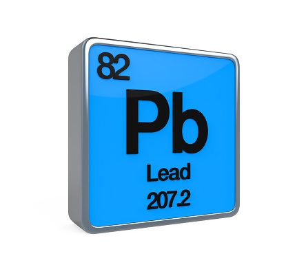 Lead Element Periodic Table isolated on white background. 3D render
