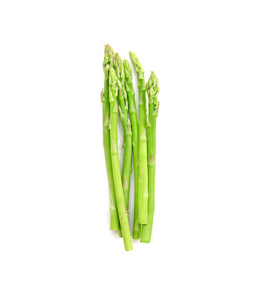 istock Fresh green asparagus bunch isolated on white 521422440