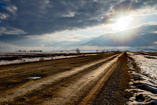 Spring in the steppes of Southern Urals. Spring in the steppes of Southern Urals. Sunset in the steppe in spring. south ural stock pictures, royalty-free photos & images