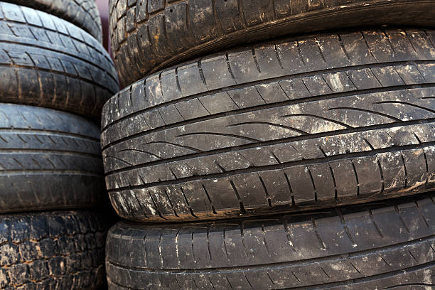 istock used car tires. close-up 521426266