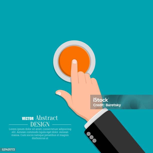 The Hand In A Suit Stock Illustration - Download Image Now - Push Button, Keypad, Pushing