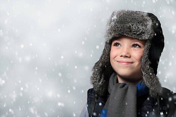 Winter Boy Stock Photo - Download Image Now - Child, Smiling, Snow