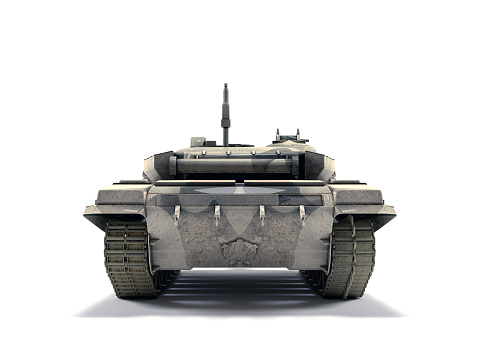 T - 90 principal lucha tanque, aislado sobre fondo blanco photo