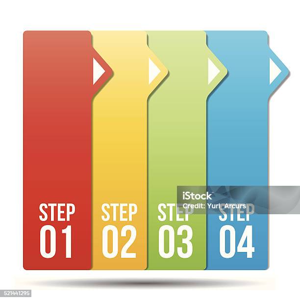 4 High Steps Add Your Four Steps To Success Stock Illustration - Download Image Now ...
