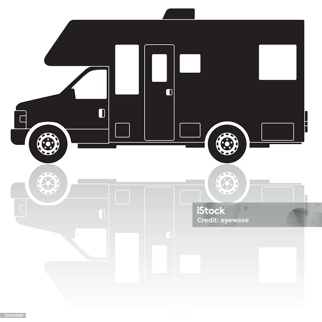 Wohnmobil Camper silhouette Vektor-Symbol - Lizenzfrei Wohnmobil Vektorgrafik