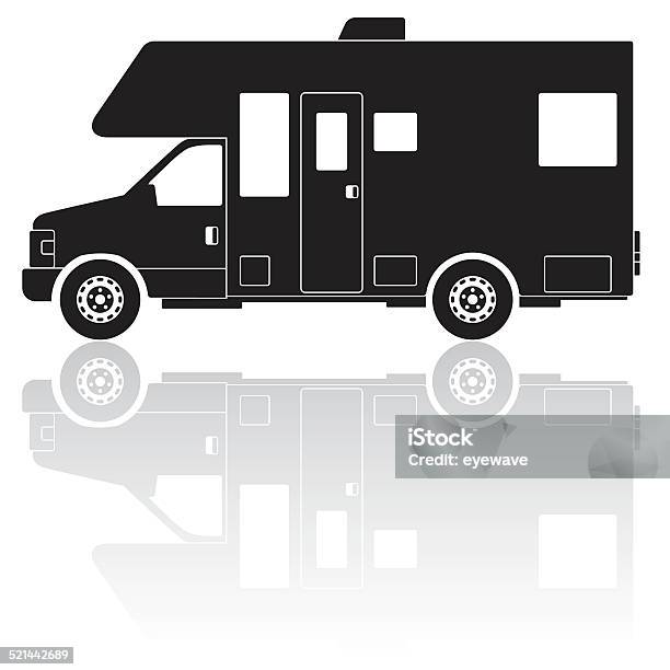 Wohnmobil Camper Silhouette Vektorsymbol Stock Vektor Art und mehr Bilder von Wohnmobil - Wohnmobil, Camping, Einfachheit