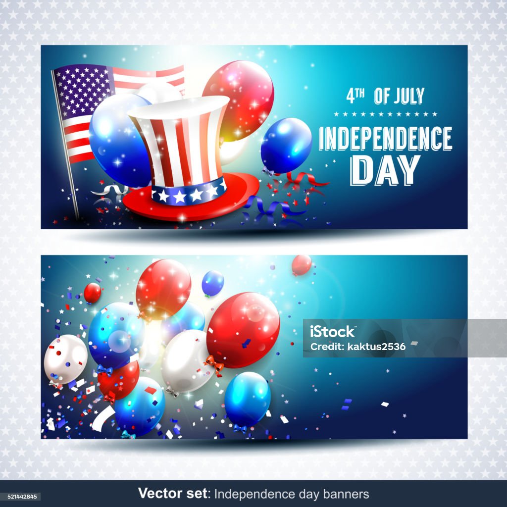 Independence day banners - Vector set Vector set of two Independence day banners American Culture stock vector