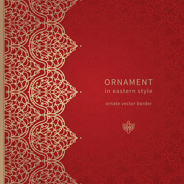 ilustraciones, imágenes clip art, dibujos animados e iconos de stock de vector seamless frontera de estilo oriental. - cultura-de-oriente-medio